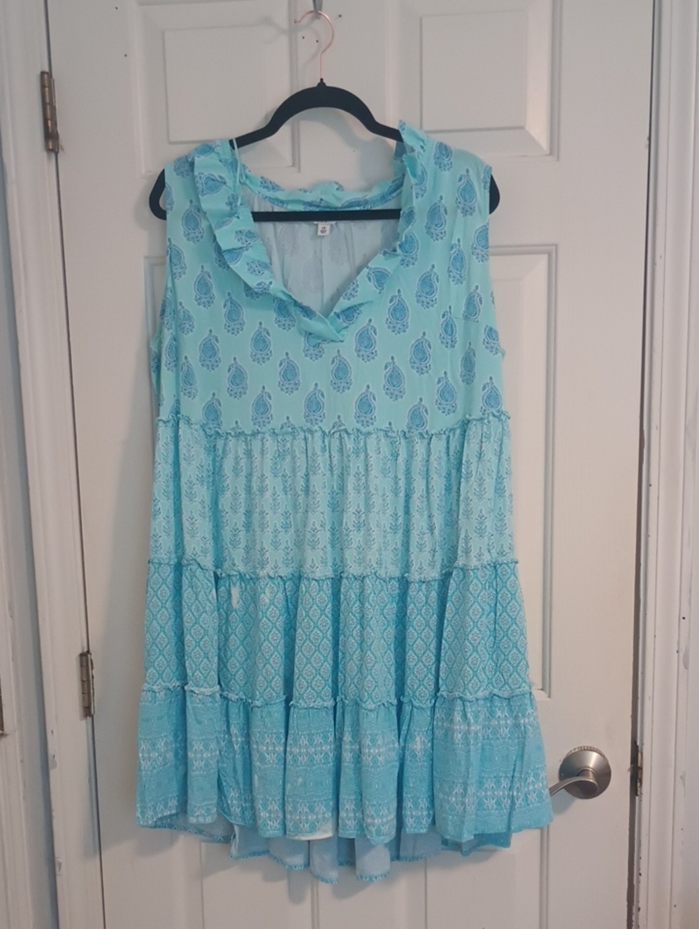 crown & ivy Pale Blue Paisley Tunic